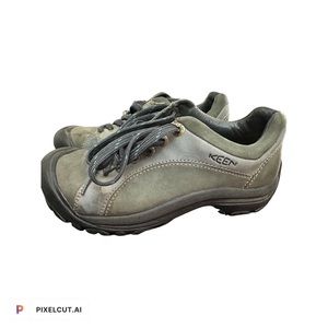 Keen Bronx Black Leather Lace Up Outdoor Hiking Trail Shoes Size 7.5 WITH BOX